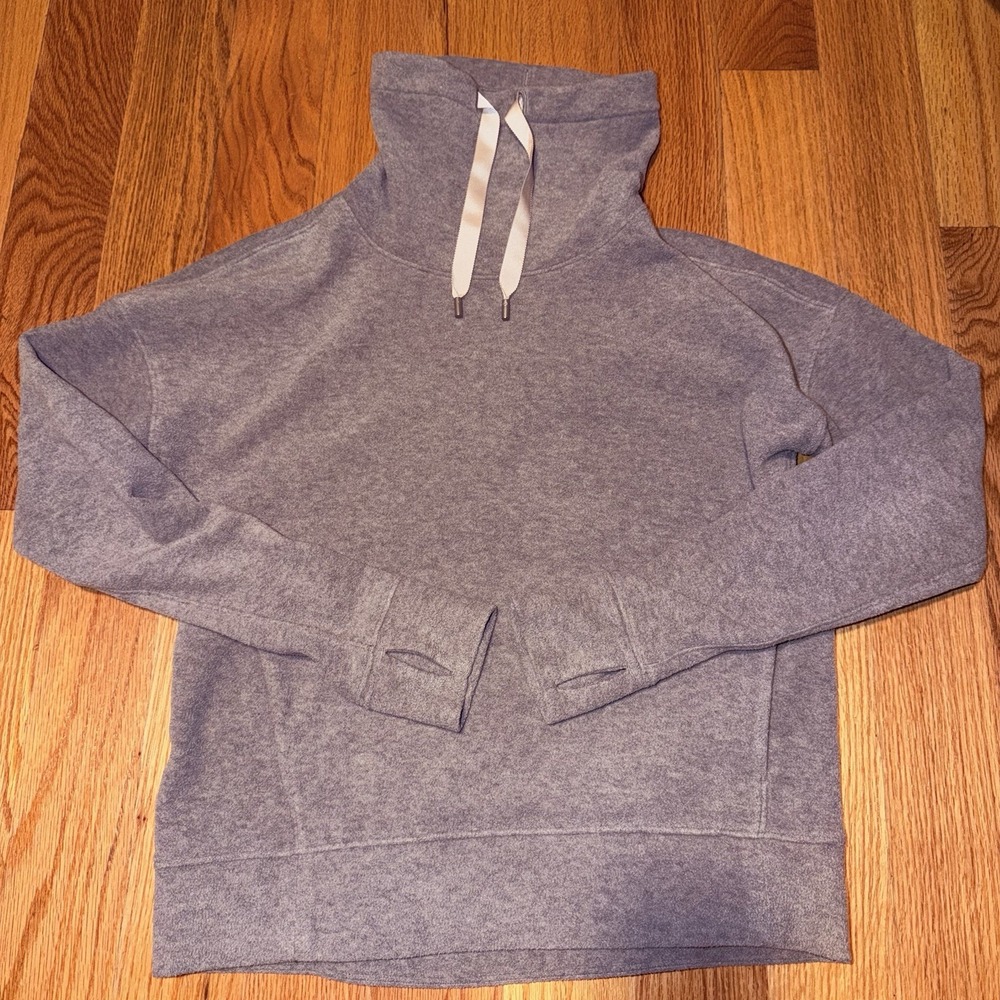 Lululemon Go Forward Pullover Heathered Core Gray  Fleece Funnel Neck 4